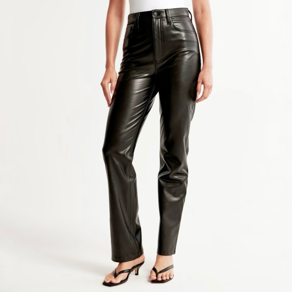 Abercrombie & Fitch Pants Women’s Size 14 / 32 Curvy Vegan Leather Straight Leg